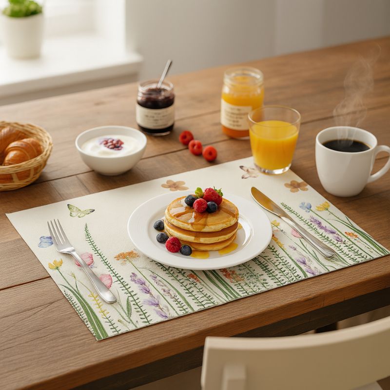 Set De Table Lavable Motif Floral Printanier