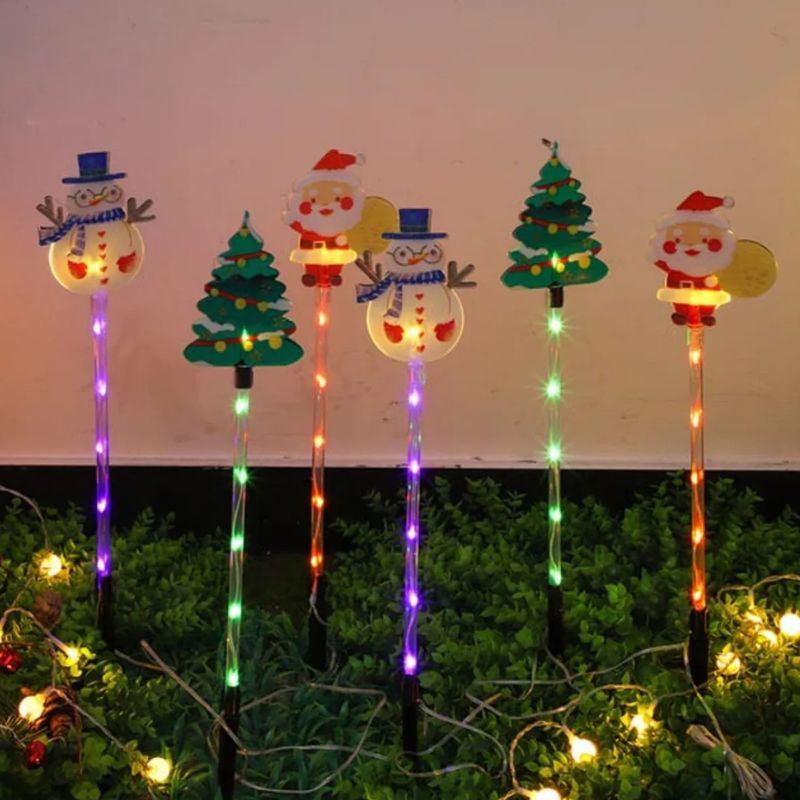 Décoration de Noël Personnages Lumineux À Énergie Solaire