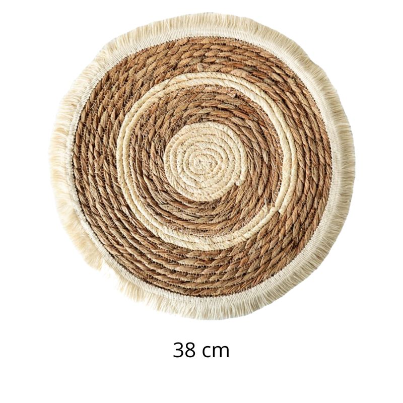 Set De Table En Osier Bohème Chic Avec Texture Tressée Lot de 2