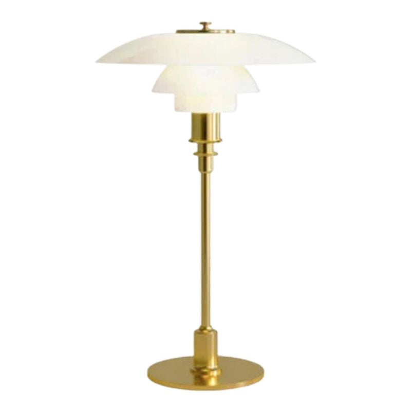 Lampe Champignon Année 70 En Verre Ambré Et Métal Doré