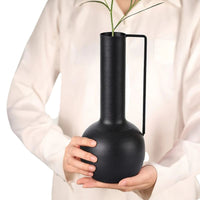 Vase Poser Glam en Métal Noir pour Fleurs