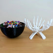 Décorations Halloween Bol à Bonbons avec Mains de Squelette Gothique