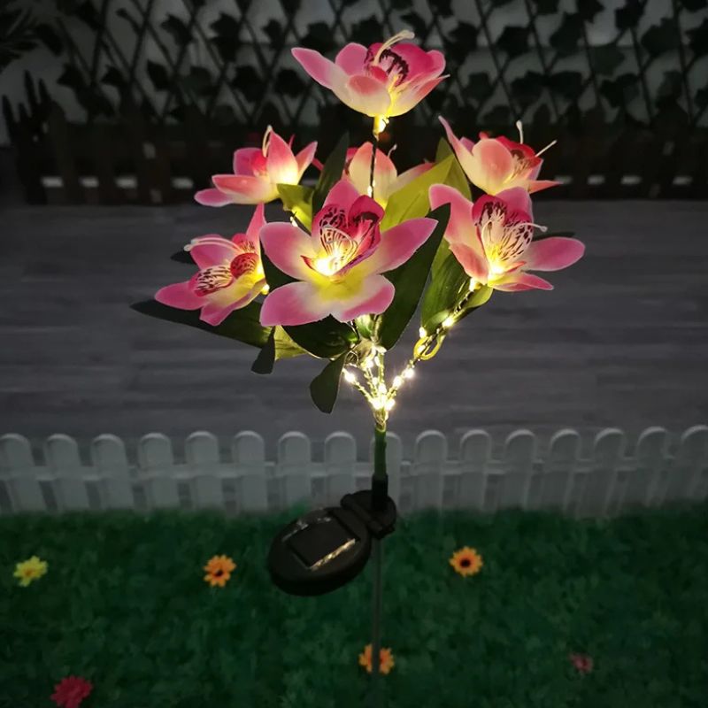 Éclairages Solaires de Jardin Design Orchidées Lumineuses