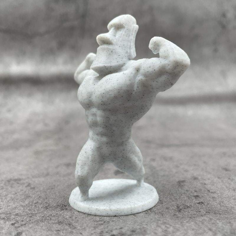 Sculpture Moai Musclé Avec Posture Puissante Décorative