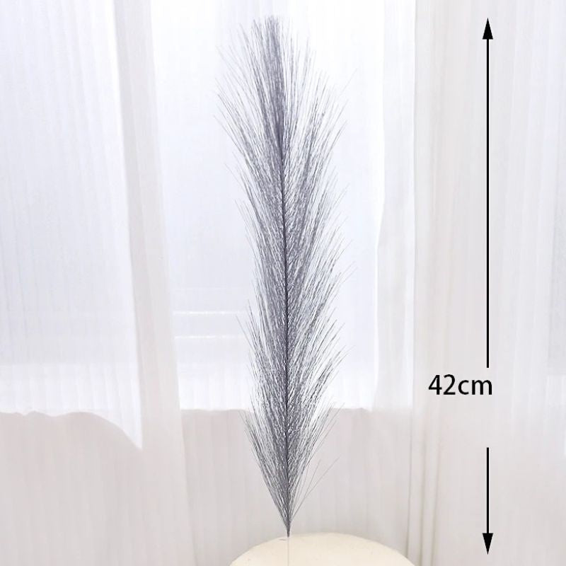 Fleur Artificielle Gris Avec Effet Pampas Élégant