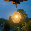 Lampes Solaires de Jardin Style Lanterne en Rotin