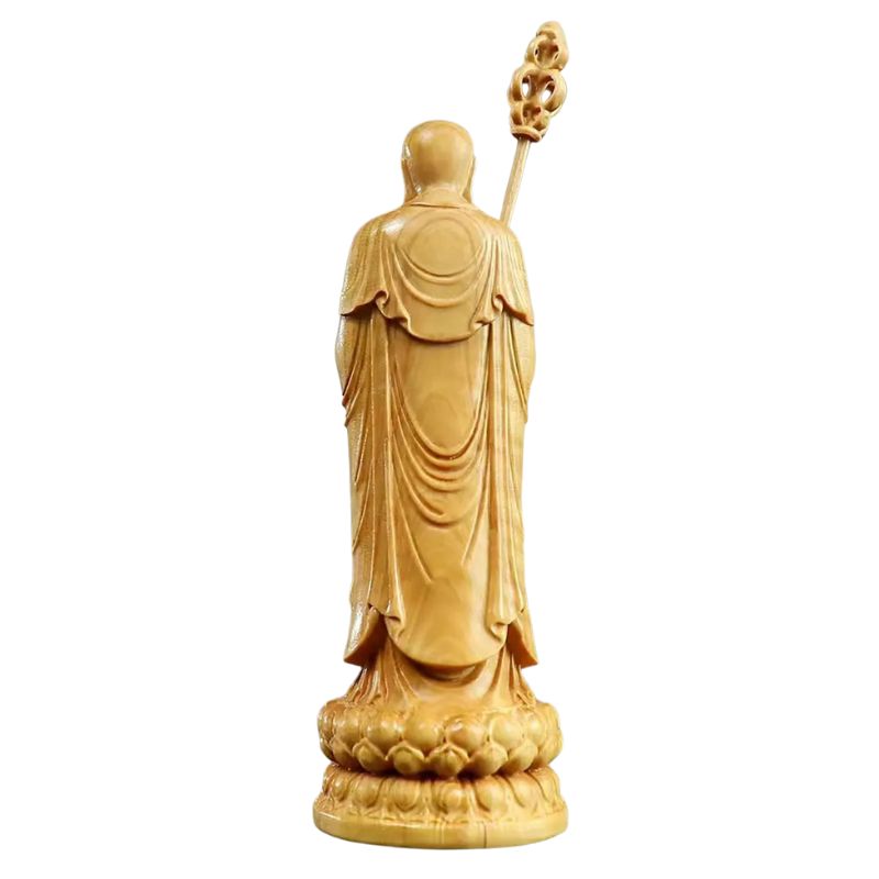 Statuette En Ivoire Moine Bouddhiste en Bois