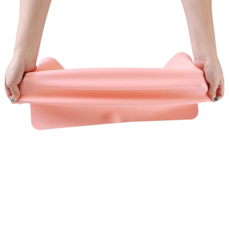 Set De Table Silicone Rose Avec Motif Mignon Et Doux