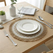 Set De Table En Lin Naturel Avec Finition Frangée Et Design Boho Chic