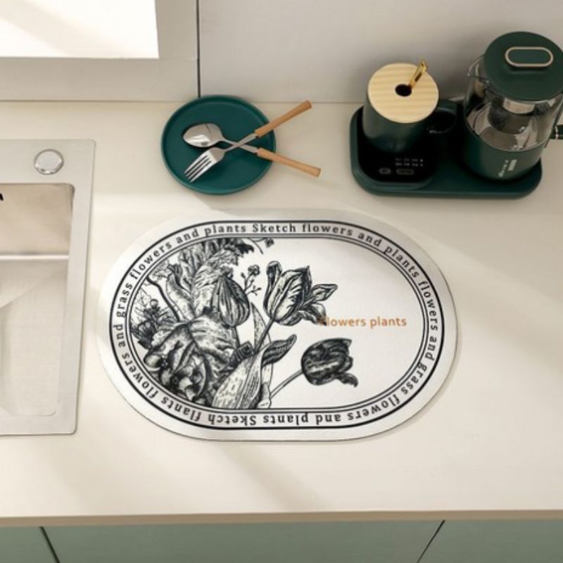 Set De Table Cuir Imperméable Motif Fleurs Raffiné