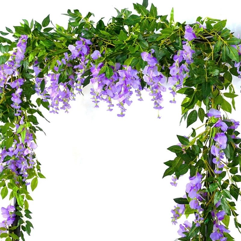 Guirlande De Fleurs Artificielles Avec Glycine Retombante