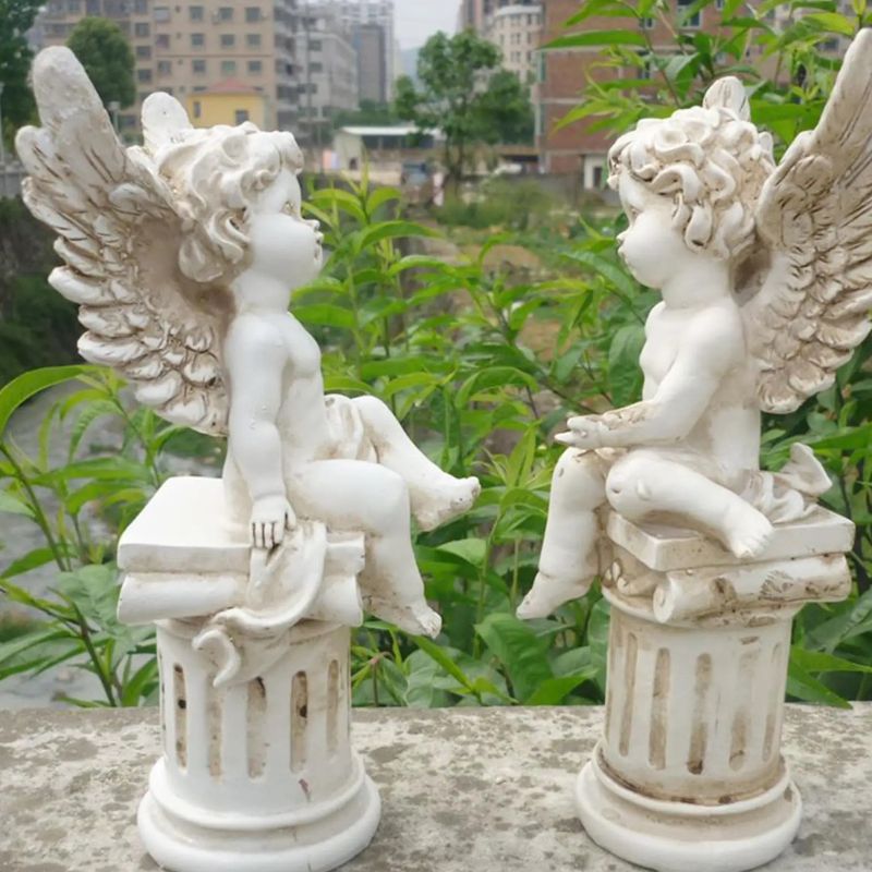 Sculpture Jardin Chérubins Ailés En Décoration