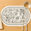 Set De Table Cuir Décoratif À Fleurs Noir Et Blanc