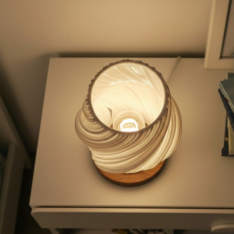 Éclairage de Table Lampe LED Plissée 3D au Design Moderne