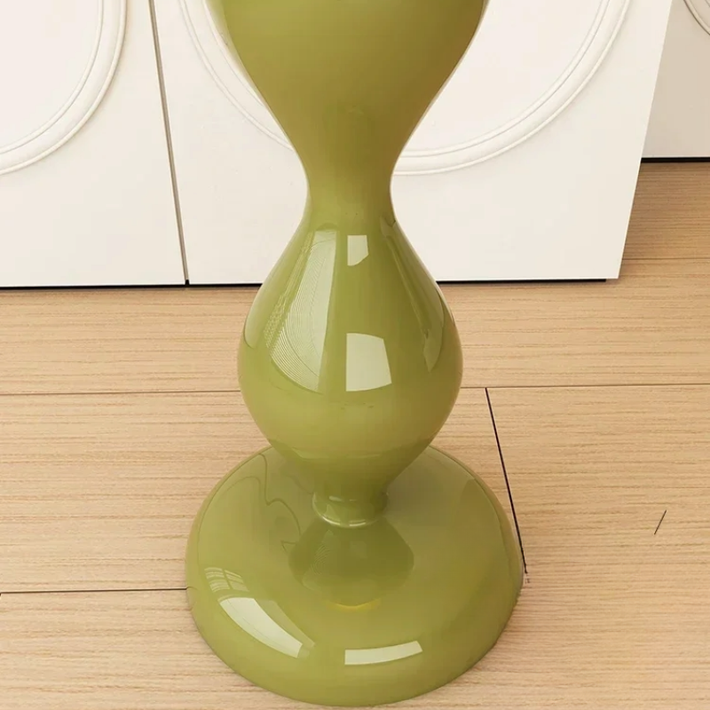 Lampadaire Champignon Vert Avec Pied Sculpté Et Abat Jour Rond