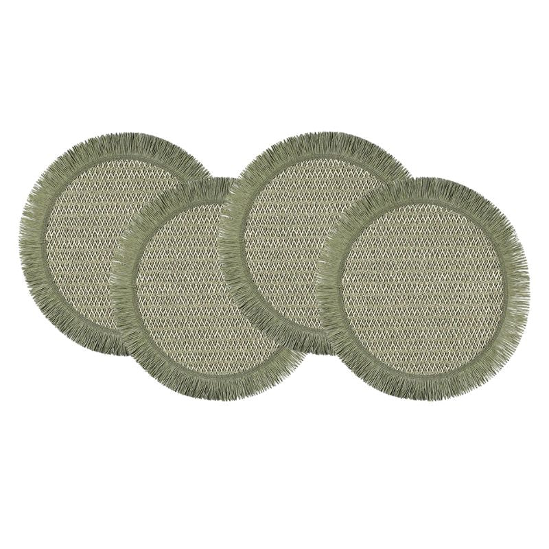 Set De Table En Papier Bohème Rond Avec Franges Naturelles