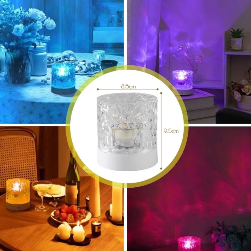 Éclairage de Soirée Cristal à Ondulation avec Télécommande