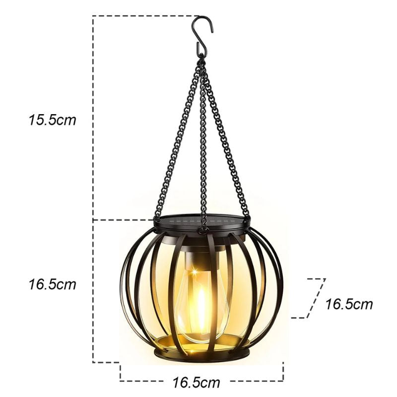 Lanternes Solaires Métal LED Suspendue Design Moderne