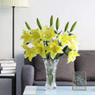 Fleur Artificielle Jaune Lys Réaliste et Élégant