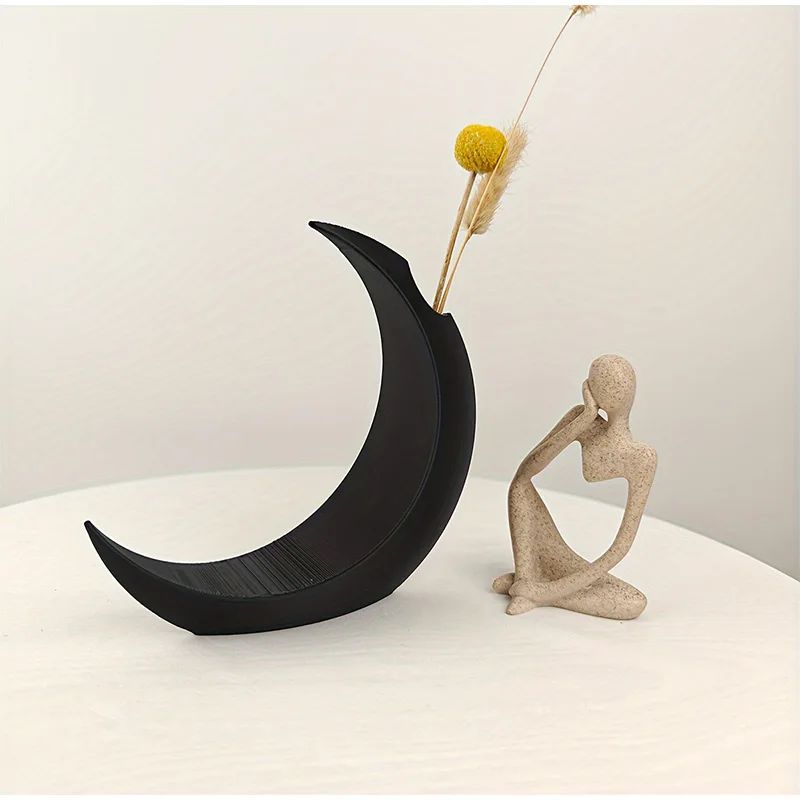 Vase en Forme de Lune pour Fleurs Sechées
