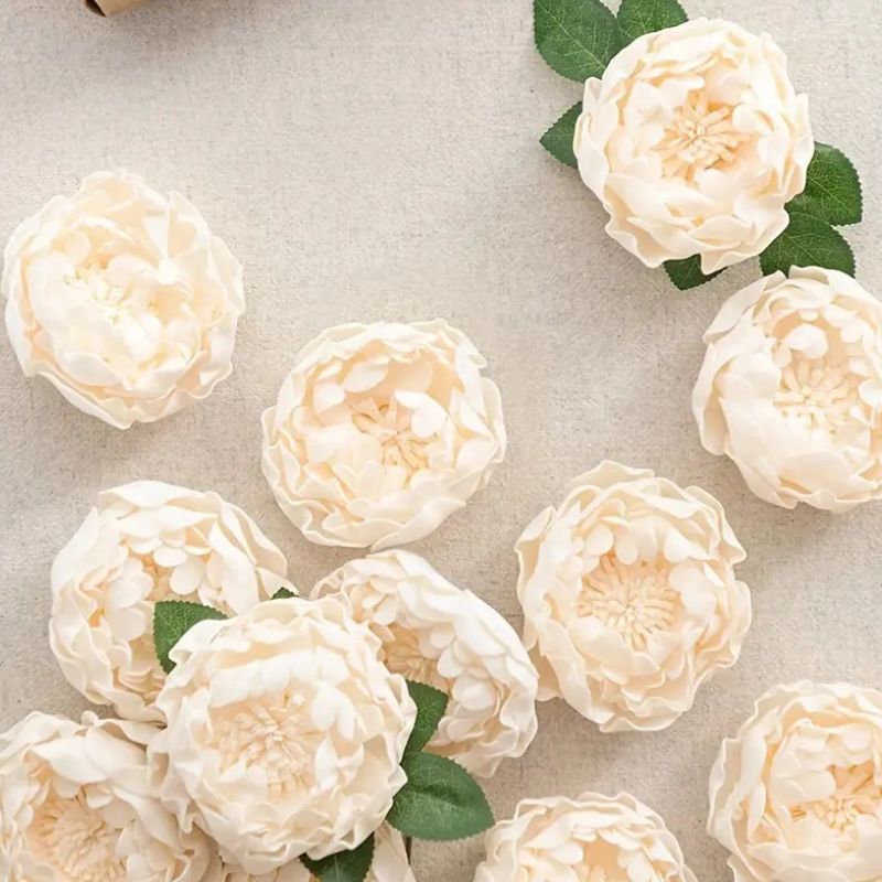 Fleur Artificielle Beige Avec Pivoines
