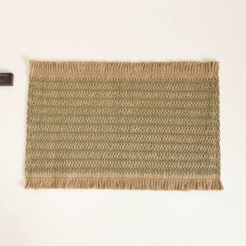 Set De Table En Papier Tissé Avec Franges Style Bohème Lot de 4 Pièces