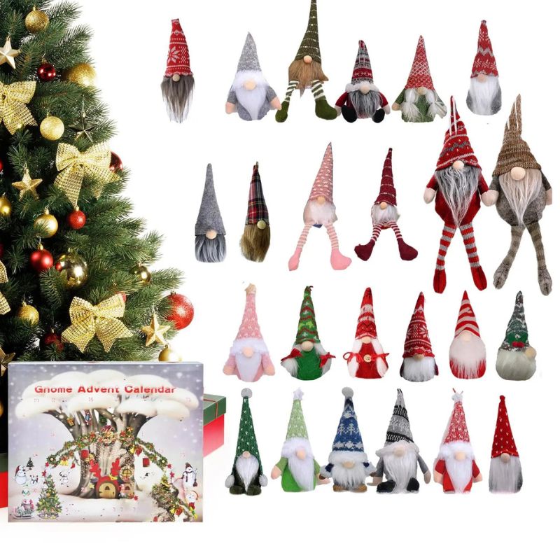 Calendrier De L’Avent Décoratif Avec Lutins En Tissu Doux