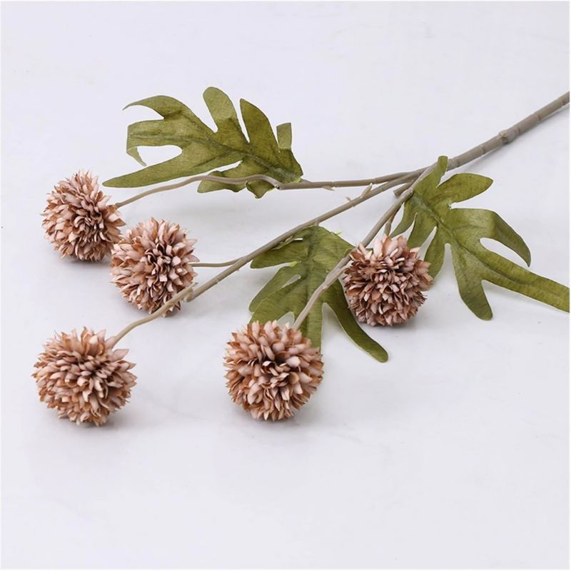 Fleur Artificielle Marron Style Pompon