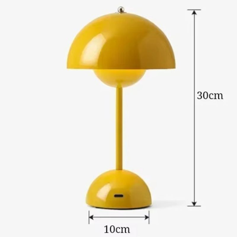 Lampe Champignon Vintage Jaune Design Scandinave