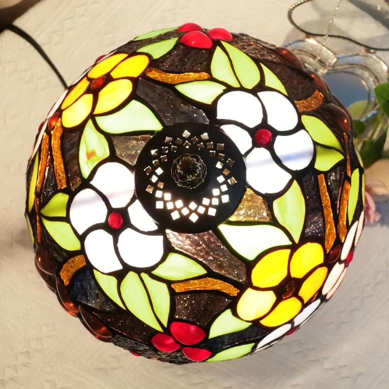 Lampe Champignon Gallé Avec Abat Jour Vitrail