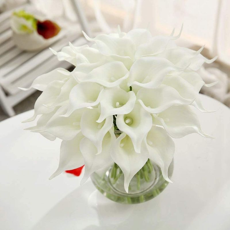 Fleur Artificielle Blanc Lys Calla En Bouquet Chic