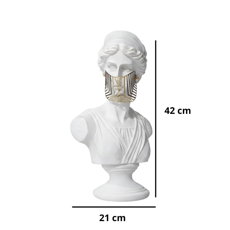 Sculpture David Moderne Avec Masque Artistique