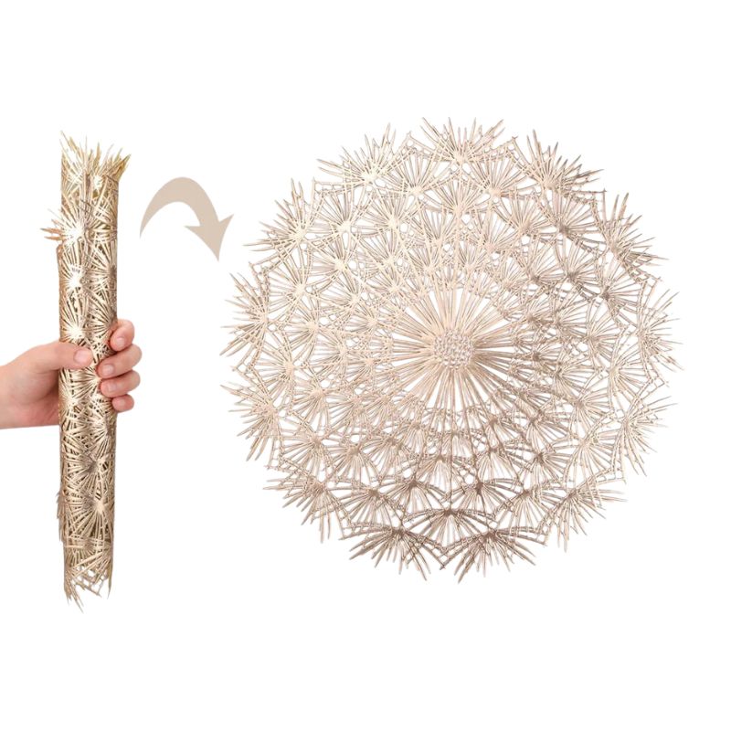 Set De Table Vinyle Feuille Brillante Et Lavable 4 Pièces