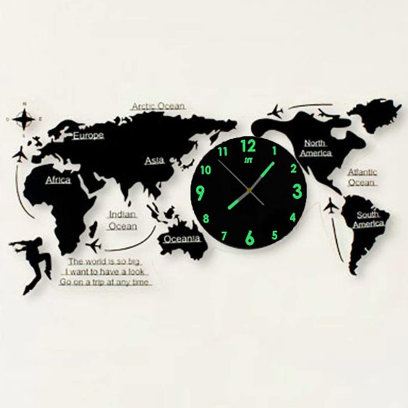 Horloge Murale Avec Carte Du Monde 3D