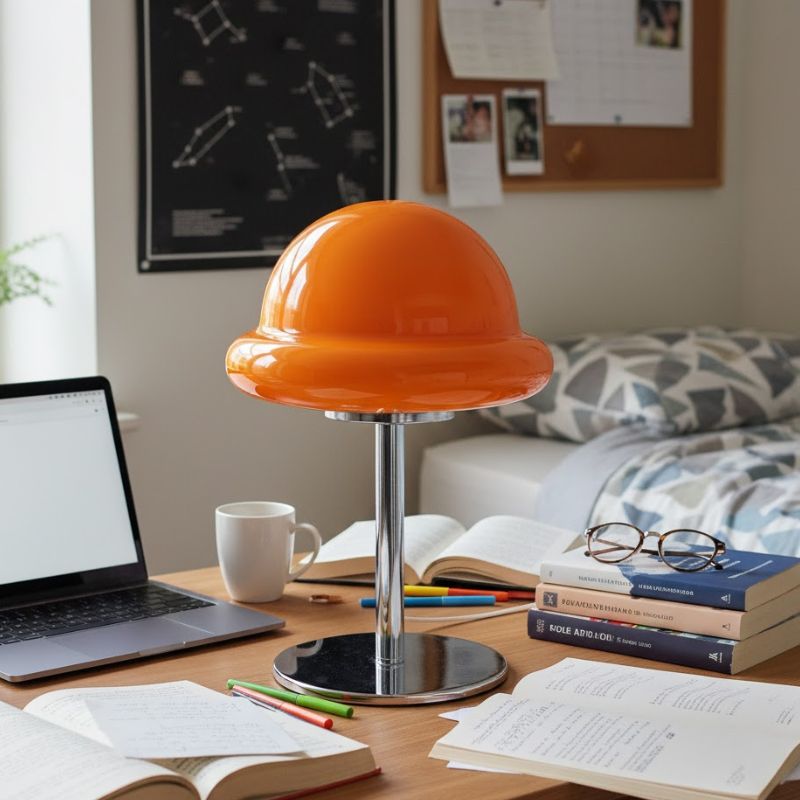 Lampe Champignon Orange Design Futuriste