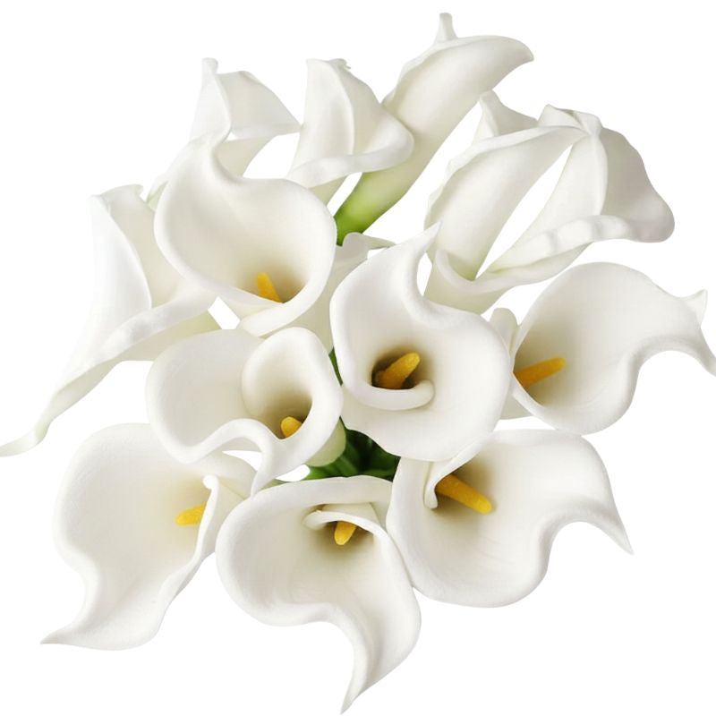 Fleur Artificielle Blanc Bouquet Lys Calla Silhouette Élancée
