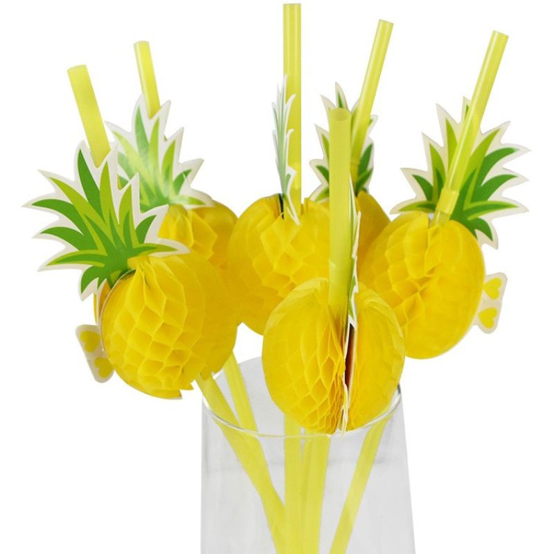 Décorations Été Pailles Ananas 25 Pièces