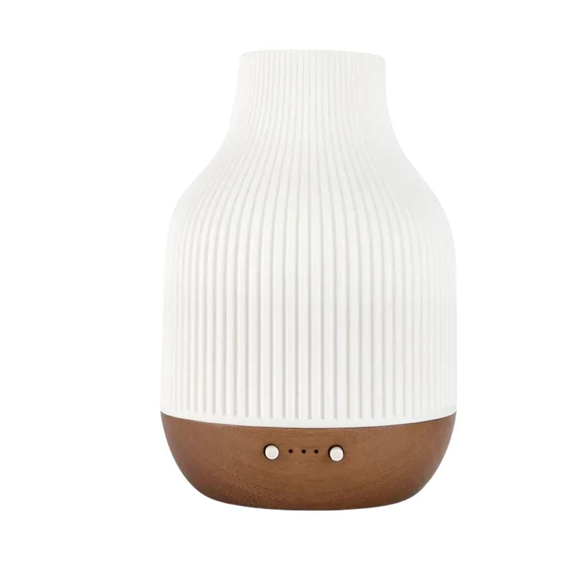 Diffuseur D’Huiles Essentielles Design En Céramique Avec Base En Bois