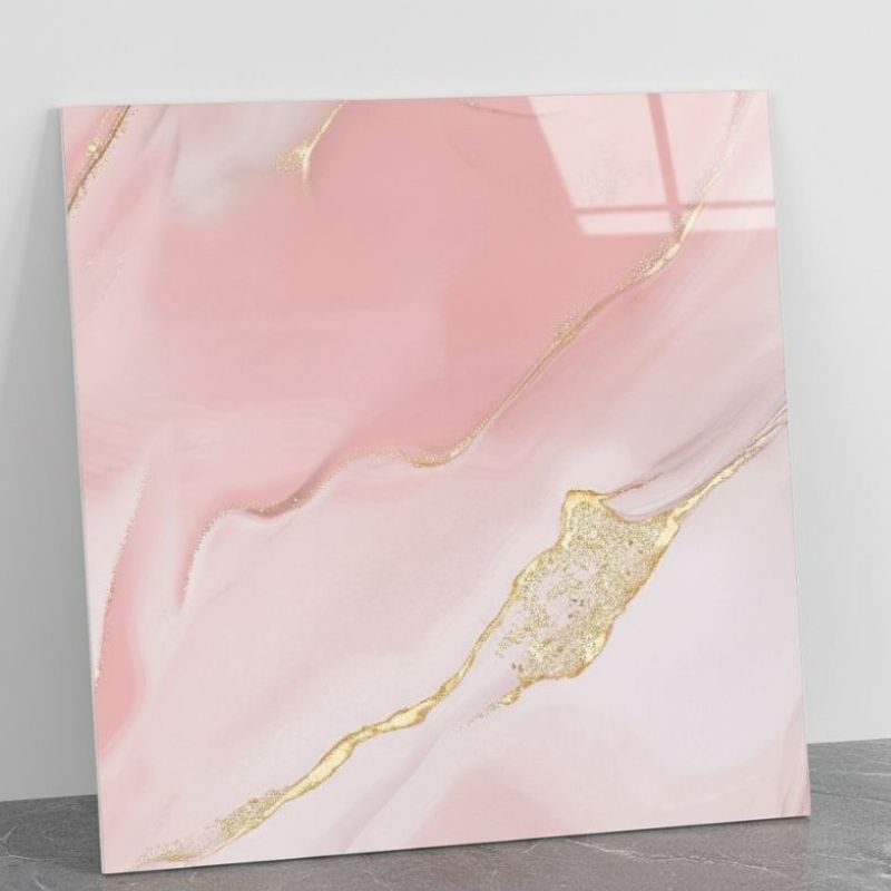 Panneau Mural Salle De Bain Raffiné Avec Texture Marbrée Rose