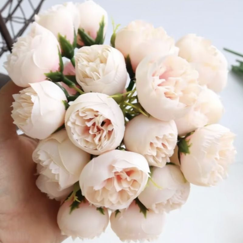 Fleur Artificielle Beige Avec Pivoines Réalistes