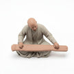 Statuette En Ivoire Moine Musicien Jouant Instrument Traditionnel