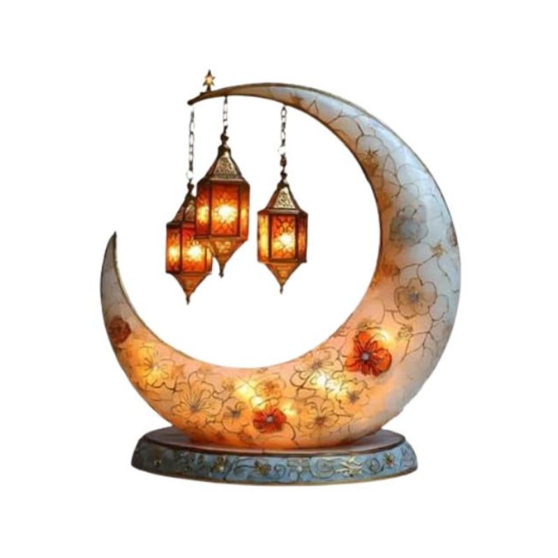 Lanternes Décoratives Lune en Acrylique 2D Effet Artistique