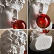Sculpture David Moderne Avec Sphère Artistique En Résine
