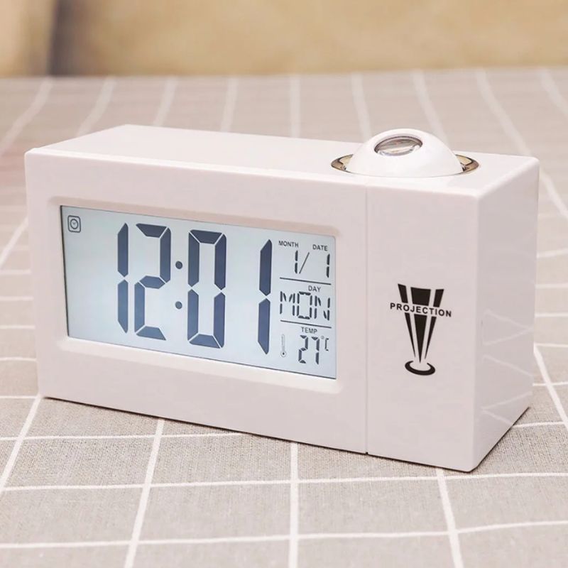 Horloge Parlante Numérique Avec Projection Murale Et Réveil LCD