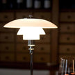 Lampe Champignon Scandinave En Verre Et Métal Argenté
