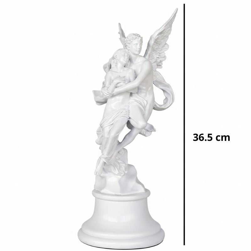 Sculpture Grecque Ange Ailé En Scène Romantique