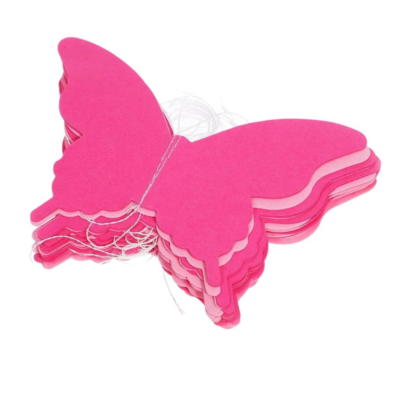 Guirlandes pour Anniversaire Papillon Rose 3D Lot de 4