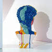 Sculpture Buste David Moderne Avec Peinture Artistique Colorée