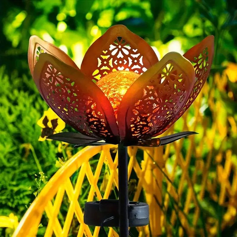 Luminaires Solaires Décoratifs Fleur de Lotus en Fer