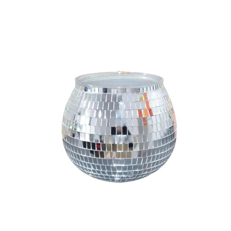 Vase Boule en Verre Miroir Argenté pour Fleurs et Plantes